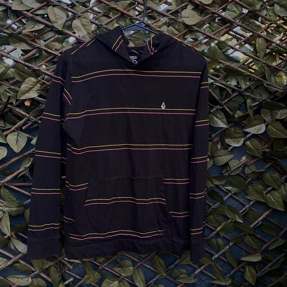 Volcom Stone Striped Hoodie XL for boys Red Yellow and Black